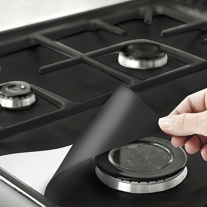 Антипригарний килимок для газових плит Unique Reusable Gas Range Protector Black 1 штука, фото 1