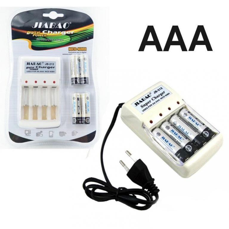 Зарядний пристрій + 4 акумулятори JIABAO-212 AAA, фото 1