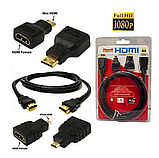 3 в 1 кабель HDMI Mini HDMI Micro HDMI адаптер HDTV, фото 6