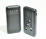 Зовнішній акумулятор з ліхтарем Power Bank UKC KD-488 10000 mAh Black, фото 3