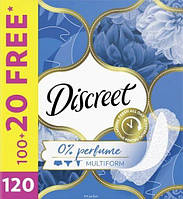 Щоденні гігієнічні прокладки Discreet 0% perfume Multiform 120 шт (8006540233498)