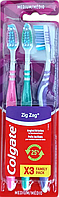 Зубная щетка Colgate Zig Zag средней жесткости 3 шт (6001067023777)