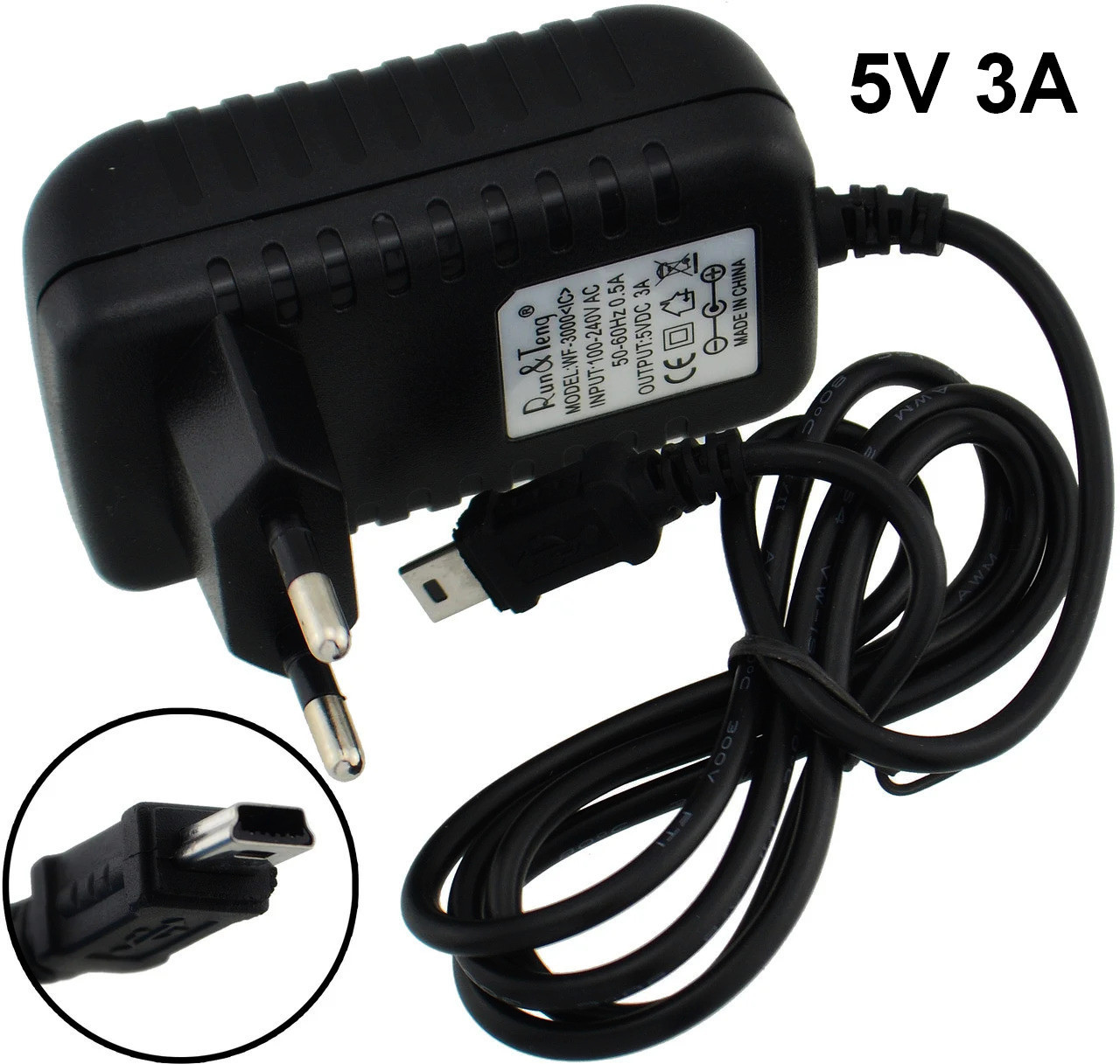 Блок живлення 5V 3A mini USB, фото 1