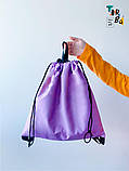 Рюкзачок з щільного фіолетового оксфорду без друку Розмір: 43cм х 43см, фото 3