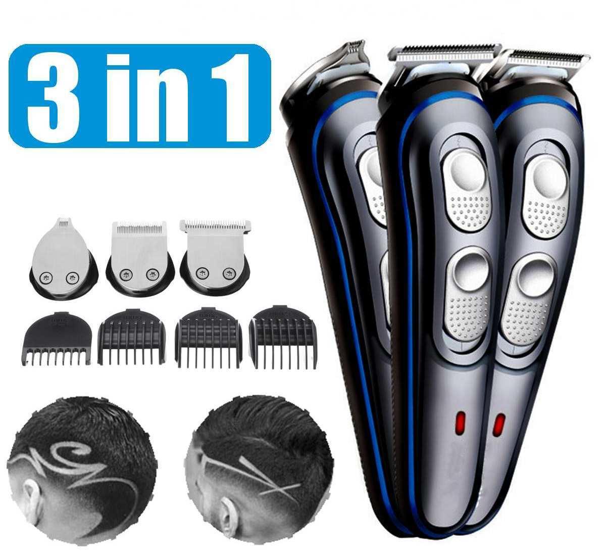 Безпровідна машинка для стрижки 3в1 ProGemei GM-587 Silver, фото 1