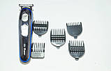 Безпровідна машинка для стрижки 3в1 ProGemei GM-587 Silver, фото 4
