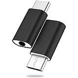 Перехідник адаптер Type-C to Audio Aux 3.5 mm Black, фото 2