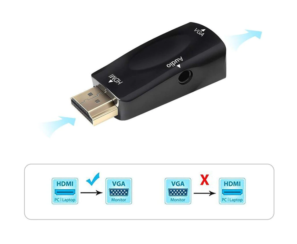 Конвертер перехідник адаптер HDMI to VGA + Jack Audio 3.5мм, фото 1