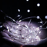 Гірлянда на батарейках крапля роси мідний провід 20 метрів 200 LED Dew Drop Cool White, фото 2