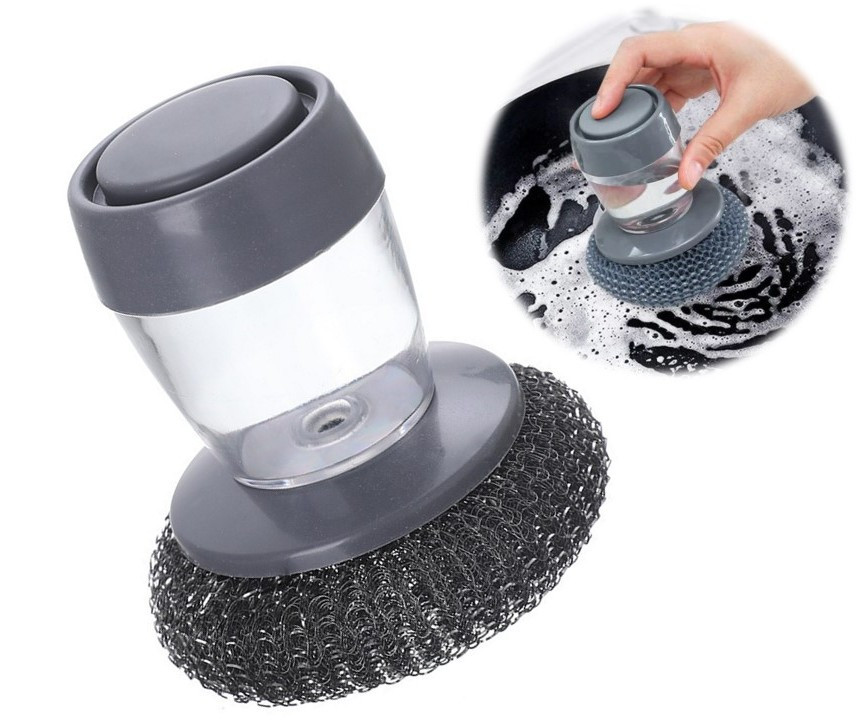 Щітка для миття посуду з дозатором миючого засобу Scrubber Sponge, фото 1