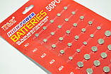 Набір батарейок таблеток 50 штук на блістері T&E AG1 AG3 AG4 AG10 AG12 AG13, фото 3