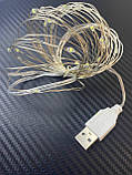Гірлянда роса USB живлення мідний провід 5 метрів 50 Led Strip String MultiColor, фото 4