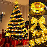 Світлодіодна ялинкова гірлянда у вигляді стрічки 100 Led 10 метрів Christmas Decoration Warm White, фото 4