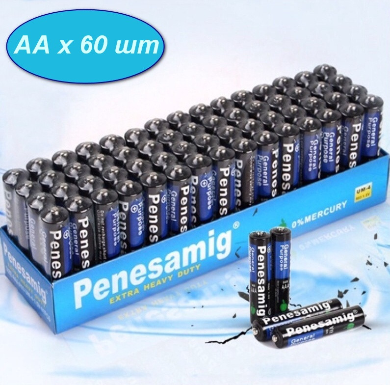 Батарейки 60 штук Penesamig AA R6, фото 1