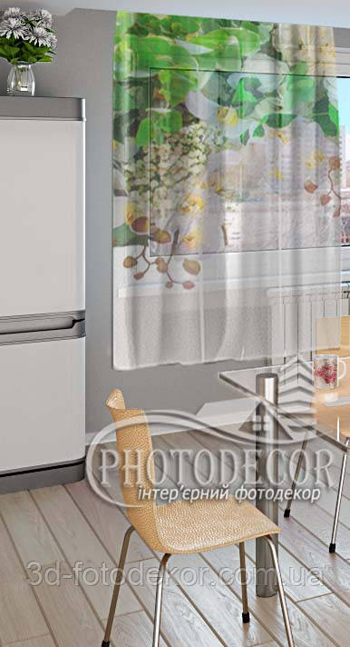 3D - Фото Тюль "Ламбрекени з білих орхідей", 2,50м, ширина - 1,27м, фото 1