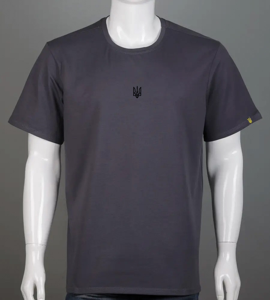 Футболка батал Тризуб 2401б (Уп.4шт 3XL,4XL), Графіт, фото 1