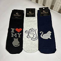 Жіночі шкарпетки з принтом котів, розмір 36-41