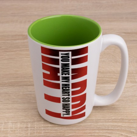 Керамічна чашка для чаю, кава з написом HAPPY 400мл