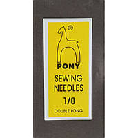 Игла Pony (Индия) длинная №1/0 (25 шт) набор, вышивка бисером, нитками, лентами, гладью