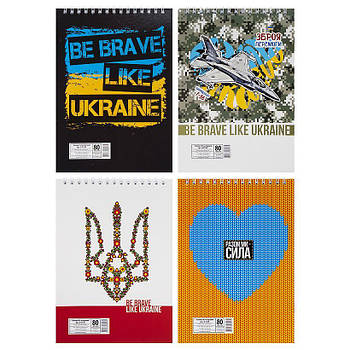 Блокнот Патріотичний у клітину А6 на 80 л з верхньою спіраллю В-Л6-80/АП-1908 в упаковці 10 шт