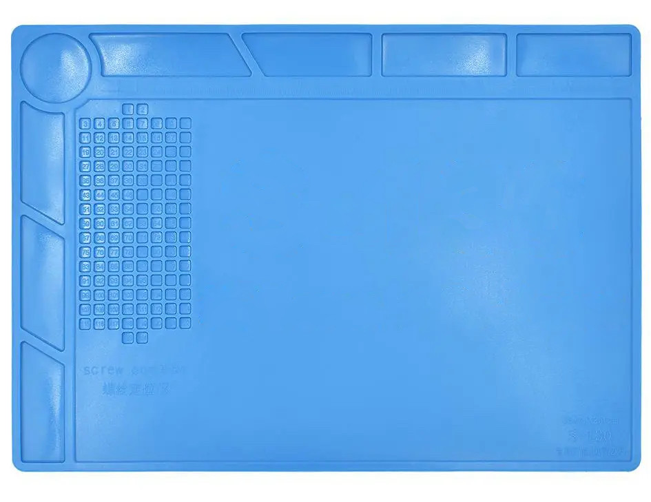 Килимок для паяння та ремонту силіконовий термостійкий 350*250. Blue