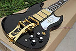 Електрогітара Gibson SG Custom Black Bigsby China, фото 2