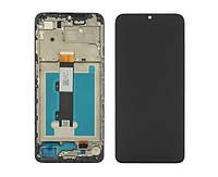 Дисплей для Motorola E22 с чёрным тачскрином и корпусной рамкой