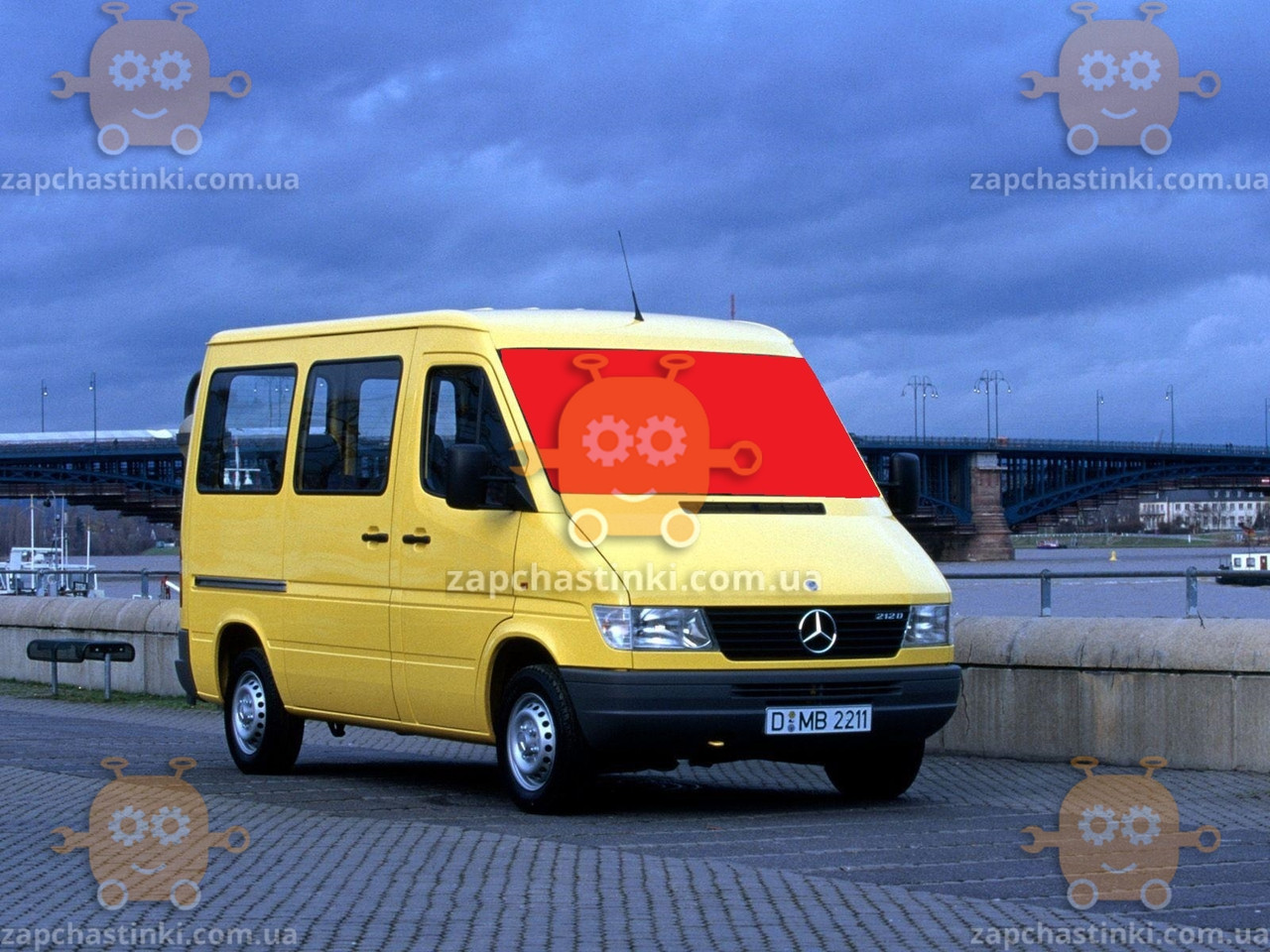 Скло лобове MERCEDES SPRINTER, VW LT 1995-06г. низької (пр. AGC Завод) ГС 97378 (запобігання 550 грн)