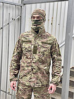 Тактический военный комплект штаны и куртка рип-стоп мультикам, практичный мужской комплект камуфляж ВСУ