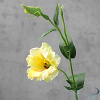 Штучна гілка еустоми, жовтого кольору, 45 см. Квіти преміум-класу для інтер'єру, декору, фотозони
