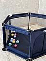 Манеж дитячий сухий басейн темно-синій, фото 9