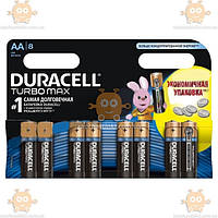 Батарейка AA щелочная 1.5V пальчик Duracell Turbo Max Alkaline 8шт (индикатор заряда)