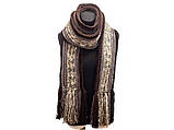 Довгий чоловічий масивний шарф із пензликами, Коричневий шарф ручної роботи від PRIGRIZ, фото 3