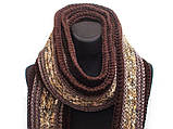 Довгий чоловічий масивний шарф із пензликами, Коричневий шарф ручної роботи від PRIGRIZ, фото 4