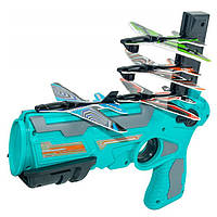 Детский игрушечный пистолет с самолетиками Air Battle катапульта с летающими самолетами (AB-1). CQ-153 Цвет: