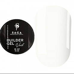 Гель для нарощування нігтів SAGA PROFESSIONAL BUILDER GEL VEIL 07 білий, 15 мл