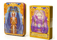 Ангел отвечает на карту Оракула Angel Answers Oracle card 44 карт в жестяной коробке с позолоченым тиснением