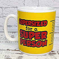 Великий керамічний кухоль для чаю 1000мл Super Person, фото 6