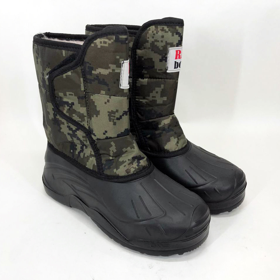 Утеплені чоботи гумові Осінні Розмір 46 (30 см) | Військові чоботи зимові GI-989 Черевики робочі