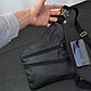 Сумка чоловіча слінг чорна натуральна шкіра 3 кишені для активного використання, фото 6