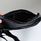 Сумка чоловіча слінг чорна натуральна шкіра 3 кишені для активного використання, фото 9