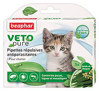 Капли натуральные био для котят от блох, клещей и комаров, Beaphar Veto Pure Spot on Kitten, 1 пипетка