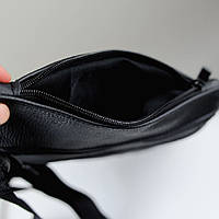 Сумка мужская на 3 карманах, из натуральной кожи, слинг JZ-342 нагрудный черный torg24