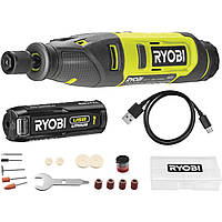 Ryobi Шлифмашина прямая RRT4-120GA15, 4В USB Lithium, акб 1х2Ач, набор аксессуаров Baumar - Всегда Вовремя