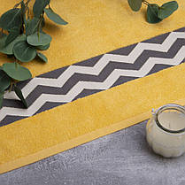 Рушник махровий 70х140 см IZZI, жовтий, натуральний бавовняний, банний, для тіла, фото 5