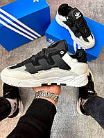 Чоловічі кросівки Adidas Niteball white. Біло-чорні або біло-чорно-червоні