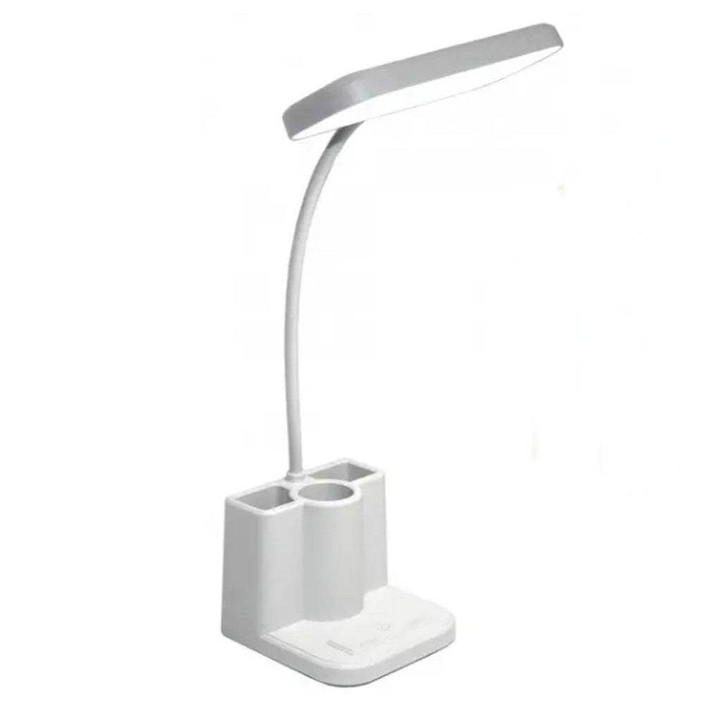 Світлодіодна настільна лампа Led table lamp qp-2209-B з USB Біла Гнучка світлодіодна лампа на акумуляторі, фото 1