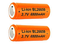 2 Штуки RAKIETA 26650 6800 mAh Li-ion 3.7V Аккумулятор батарейка батарея для фонариков фонарей и т.п. Польша