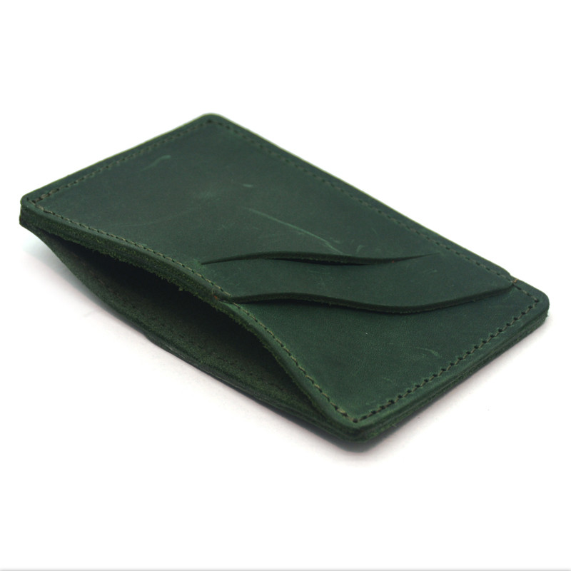 Картхолдер шкіряний №1 Крейзі на 5 відділів зелений 1054, фото 1