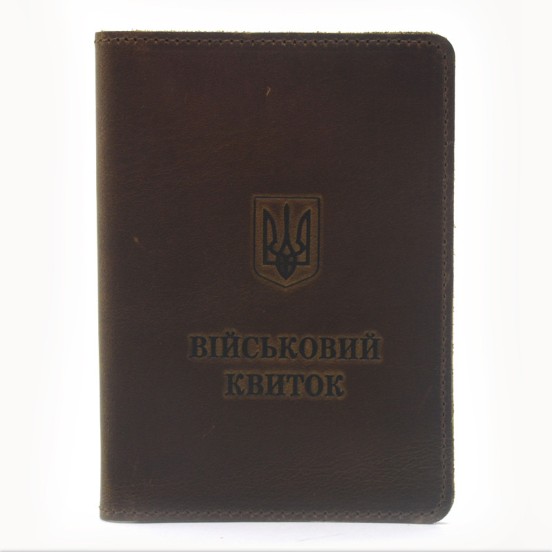 Обкладинка для документів шкіра Крейзі Військовий квиток оливкова 5179/о, фото 1
